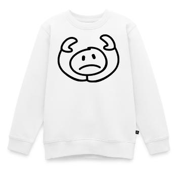 resignierter Strichmann Kopf - Kinder Premium Organic Sweatshirt - Weiß - Vorne - AI Model Kid Male (0cm)
