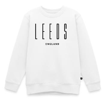 Leeds UK - Sweat Premium enfant bio - blanc - Devant - AI Model Kid Male (0cm)