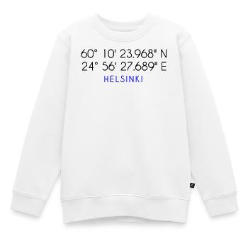 Helsinki Koordinaten - Kinder Premium Organic Sweatshirt - Weiß - Vorne - AI Model Kid Male (0cm)