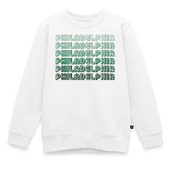 Patron typographique de Philadelphie - Sweat Premium enfant bio - blanc - Devant - AI Model Kid Male (0cm)