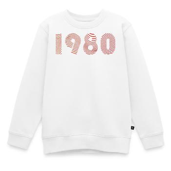 Retro 1980 Stripes Typografie - Kinder Premium Organic Sweatshirt - Weiß - Vorne - AI Model Kid Male (0cm)