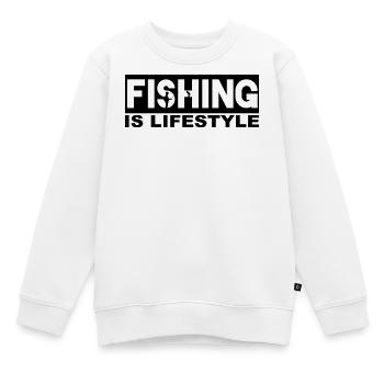La pêche est un mode de vie - Sweat Premium enfant bio - blanc - Devant - AI Model Kid Male (0cm)