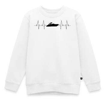 Motorboot Herzschlag - Kinder Premium Organic Sweatshirt - Weiß - Vorne - AI Model Kid Male (0cm)
