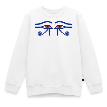 Amulette de protection. Aussi : Œil d’Horus. L'« Œil Saint » - Sweat Premium enfant bio - blanc - Devant - AI Model Kid Male (0cm)