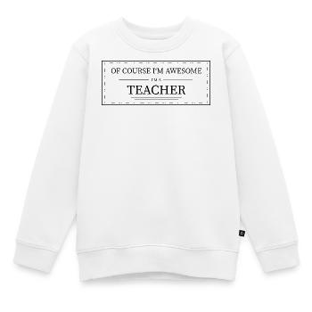Prof - Sweat Premium enfant bio - blanc - Devant - AI Model Kid Male (0cm)