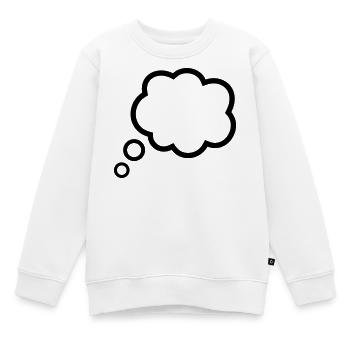 Thinking Bubble Comic Pensée Bulle Bulle Pensées - Sweat Premium enfant bio - blanc - Devant - AI Model Kid Male (0cm)