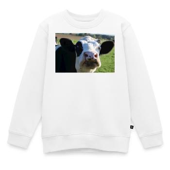 Affiche vache - Sweat Premium enfant bio - blanc - Devant - AI Model Kid Male (0cm)