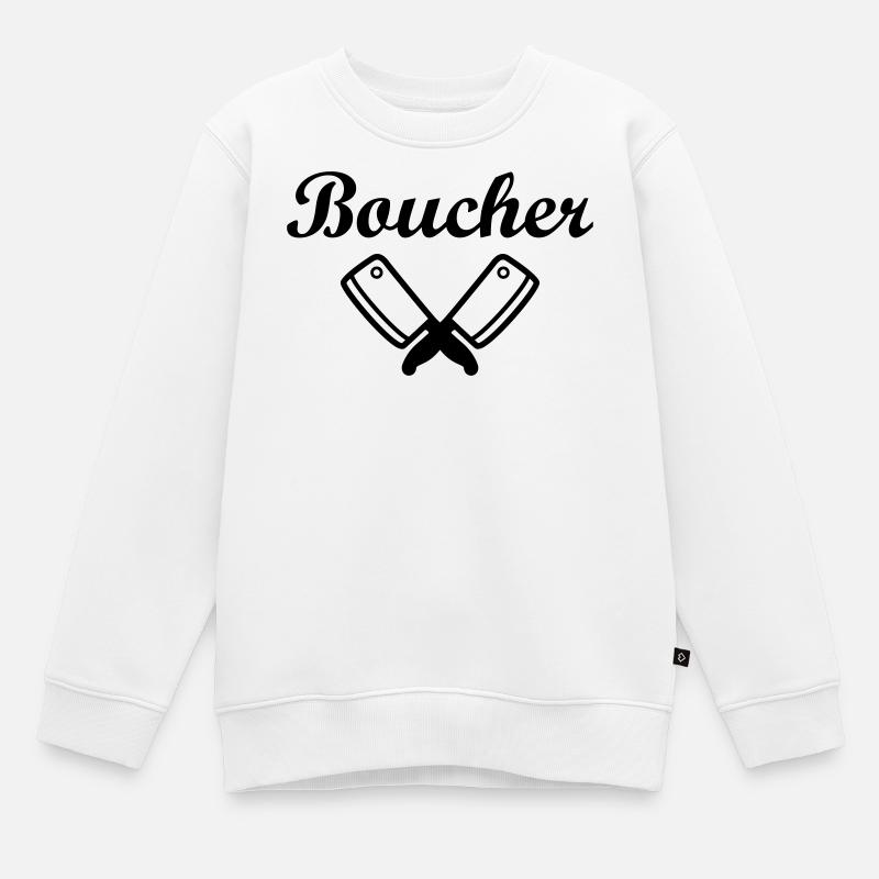 Boucher - Sweat Premium enfant bio - blanc