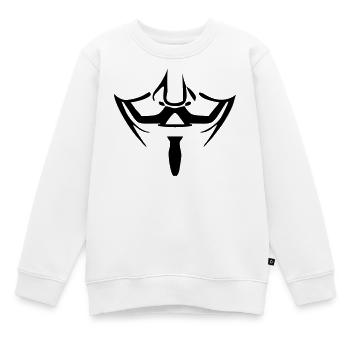 Masque anonyme - Sweat Premium enfant bio - blanc - Devant - AI Model Kid Male (0cm)