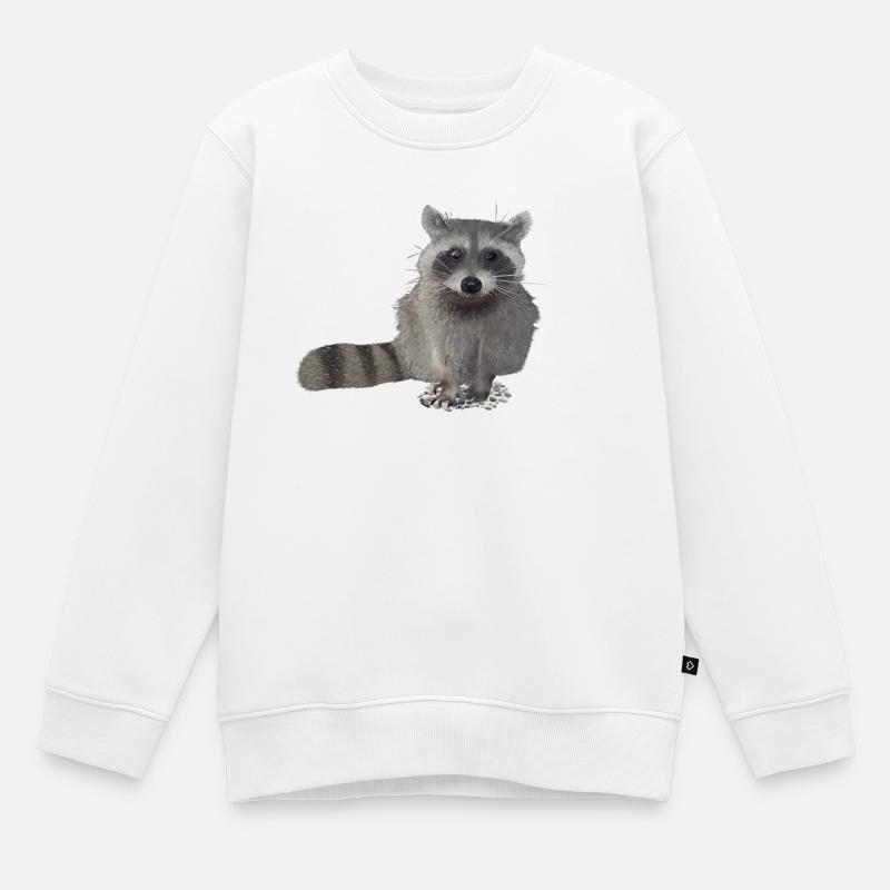 Waschbär - Kinder Premium Organic Sweatshirt - Weiß