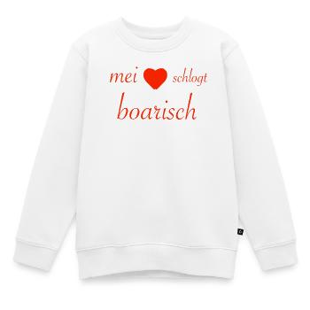 mei herz schlogt boarisch - Kinder Premium Organic Sweatshirt - Weiß - Vorne - AI Model Kid Male (0cm)