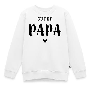 Super Papa mit Herz - Kinder Premium Organic Sweatshirt - Weiß - Vorne - AI Model Kid Male (0cm)