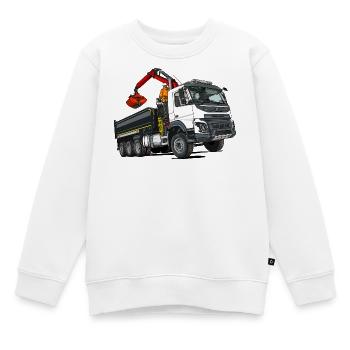 LKW mit Kran - Kinder Premium Organic Sweatshirt - Weiß - Vorne - AI Model Kid Male (0cm)