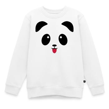 Langue de visage de panda - Sweat Premium enfant bio - blanc - Devant - AI Model Kid Male (0cm)