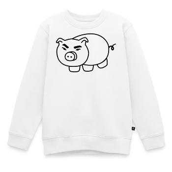 Schweinchen – Lustiges Bauernhof Cartoon - Kinder Premium Organic Sweatshirt - Weiß - Vorne - AI Model Kid Male (0cm)