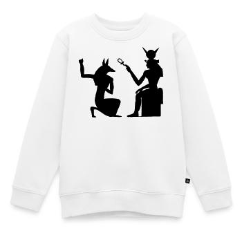Pyramide hiéroglyphes égyptiens pharaon - Sweat Premium enfant bio - blanc - Devant - AI Model Kid Male (0cm)