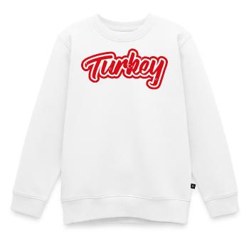 Aufkleber Flagge der Türkei Türkei Tuerkei Turquie - Kinder Premium Organic Sweatshirt - Weiß - Vorne - AI Model Kid Male (0cm)