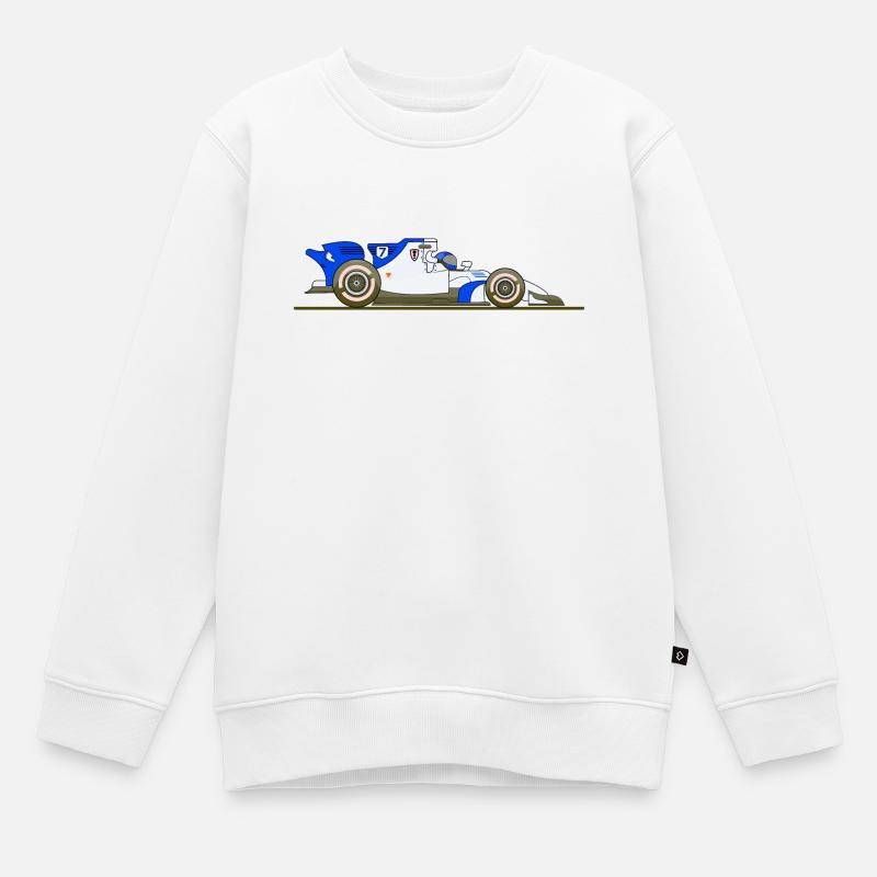 Voiture, course, voitures de course, Racing - Sweat Premium enfant bio - blanc