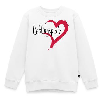 Lieblingsplatz Kissen mit Herz - Kinder Premium Organic Sweatshirt - Weiß - Vorne - AI Model Kid Male (0cm)