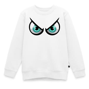 les yeux en colère - Sweat Premium enfant bio - blanc - Devant - AI Model Kid Male (0cm)