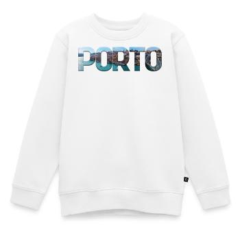 Découpe de Porto Skyline - Sweat Premium enfant bio - blanc - Devant - AI Model Kid Male (0cm)