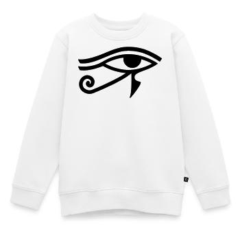 Œil de Horus Hiéroglyphe égyptien - Sweat Premium enfant bio - blanc - Devant - AI Model Kid Male (0cm)