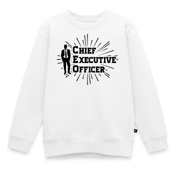 CEO - Chief Executive Officer - Kinder Premium Organic Sweatshirt - Weiß - Vorne - AI Model Kid Male (0cm)