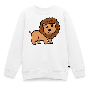 Lion doux pour enfants - Lion doux pour bébés - Sweat Premium enfant bio - blanc - Devant - AI Model Kid Male (0cm)