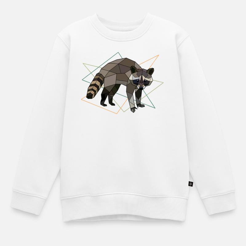 Waschbär - Kinder Premium Organic Sweatshirt - Weiß