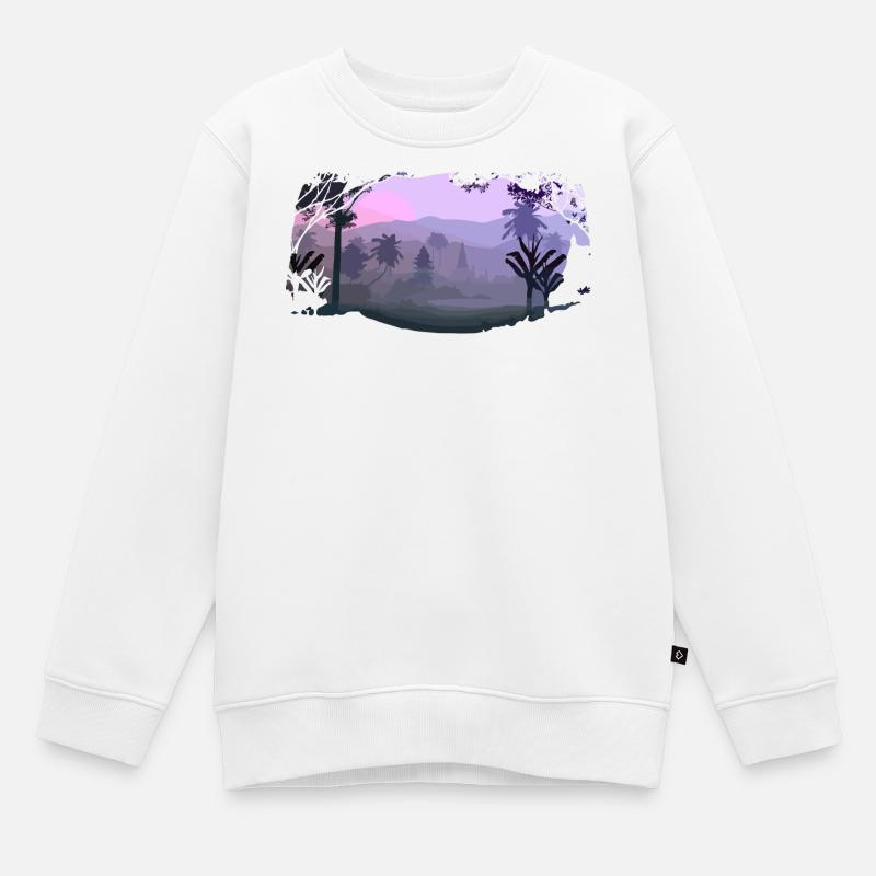 Paysage - Sweat Premium enfant bio - blanc