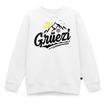 Schweizer Dialekt - Mundart Schweizerdeutsch Hallo - Kinder Premium Organic Sweatshirt - Weiß - Vorne - AI Model Kid Male (0cm)