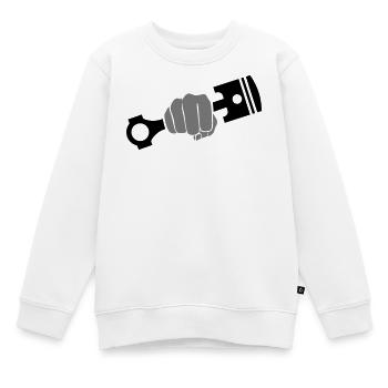 Poing maintient piston moteur - Sweat Premium enfant bio - blanc - Devant - AI Model Kid Male (0cm)