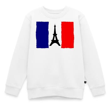 FOOTBALL. SPORT. FRANCE. CHAMPION. BLEU BLANC ROUG - Sweat Premium enfant bio - blanc - Devant - AI Model Kid Male (0cm)