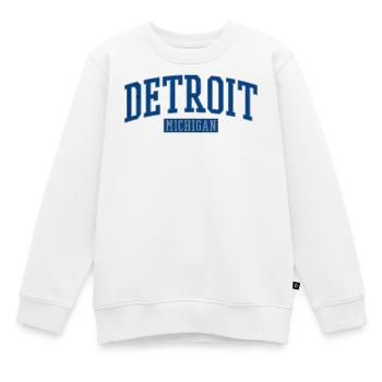 Detroit Michigan Varsity Arc - Kinder Premium Organic Sweatshirt - Weiß - Vorne - AI Model Kid Male (0cm)