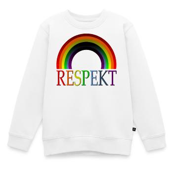 RESPEKT RESPEKTIEREN HALTUNG REGENBOGENFAHNE - Kinder Premium Organic Sweatshirt - Weiß - Vorne - AI Model Kid Male (0cm)