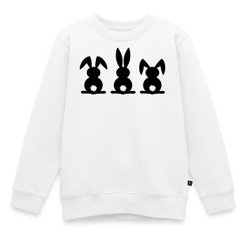 Silhouette de lapin. Joyeuse fête de Pâques ou de Pâques. Oeuf. - Sweat Premium enfant bio - blanc - Devant - AI Model Kid Male (0cm)