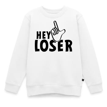Salut le perdant. perdants, bizarres, idiots, neurd.... - Sweat Premium enfant bio - blanc - Devant - AI Model Kid Male (0cm)
