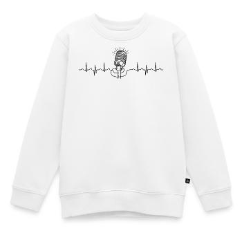 wave line microphone - Kinder Premium Organic Sweatshirt - Weiß - Vorne - AI Model Kid Male (0cm)