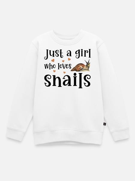 Schnecke Schnecken - Kinder Premium Organic Sweatshirt - Weiß