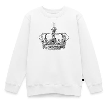 Krone - Kinder Premium Organic Sweatshirt - Weiß - Vorne - AI Model Kid Male (0cm)