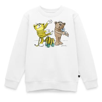 Janosch Tiger Und Bär Musizieren - Kinder Premium Organic Sweatshirt - Weiß - Vorne - AI Model Kid Male (0cm)