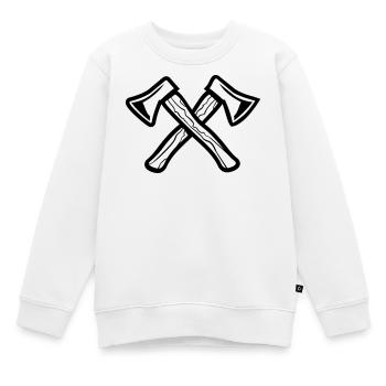 Gekreuzte Äxte, Axes - Kinder Premium Organic Sweatshirt - Weiß - Vorne - AI Model Kid Male (0cm)