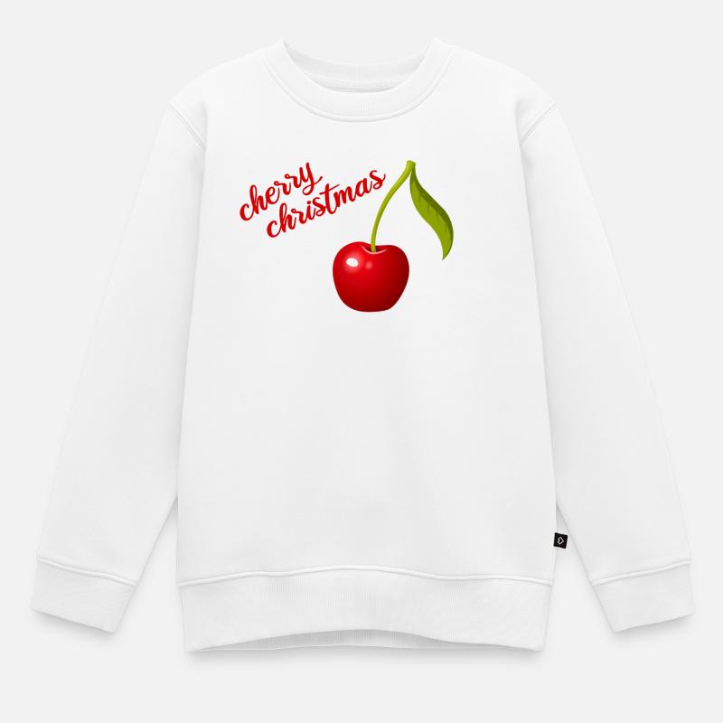 noël cerise - Sweat Premium enfant bio - blanc