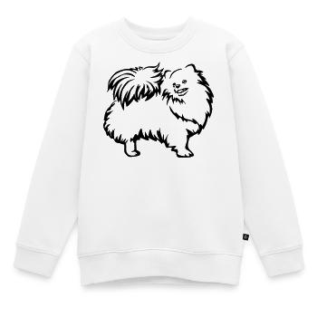 Dwarf spitz - Kids Premium Organic Sweatshirt - white - Front - AI Model Kid Male (0cm)