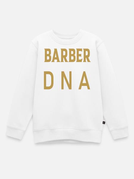Barber DNA design in retro style - Kids Premium Organic Sweatshirt - white