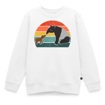 Tapir Familie Mutter Kind Baby Vintage Geschenk - Kinder Premium Organic Sweatshirt - Weiß - Vorne - AI Model Kid Male (0cm)
