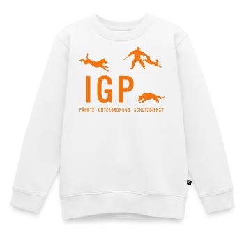 IGP Hundesport - ORANGE - Kinder Premium Organic Sweatshirt - Weiß - Vorne - AI Model Kid Male (0cm)