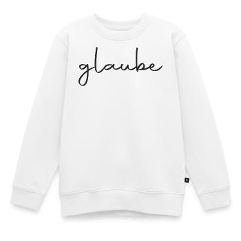 glaube - an dich - Kinder Premium Organic Sweatshirt - Weiß - Vorne - AI Model Kid Male (0cm)
