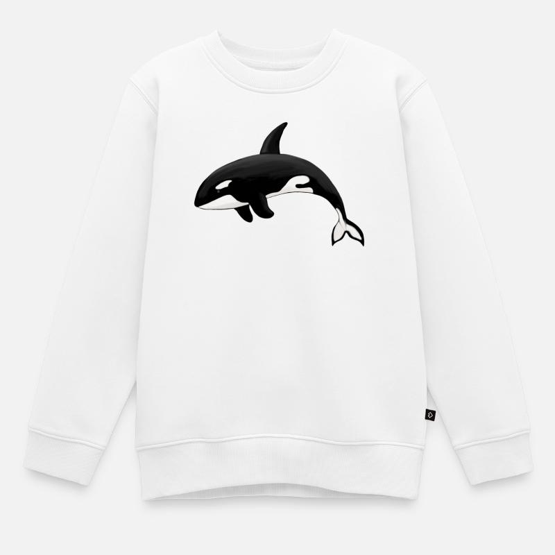 Orca Killerwal Schwertwal Orka - Kinder Premium Organic Sweatshirt - Weiß