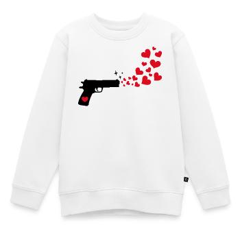 Friedensbewegung Herz Frieden Liebe Statement - Kinder Premium Organic Sweatshirt - Weiß - Vorne - AI Model Kid Male (0cm)
